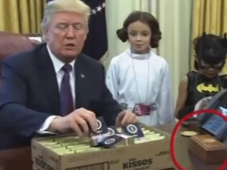 Trump installed his beloved Coke button on his first day in office!!