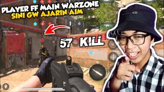 PLAYER FREE FIRE MAIN WARZONE MOBILE LAGSUNG DAPET 57 KILL COK !!