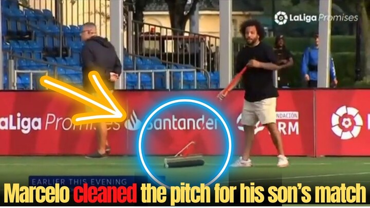 Marcelo cleaned the pitch for his son’s match