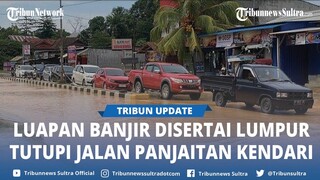 Banjir Disertai Lumpur Tutupi Badan Jalan DI Panjaitan di Kendari Sulawesi Tenggara