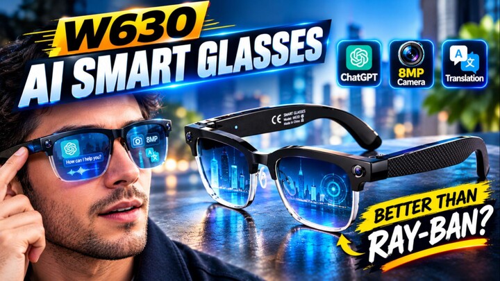 W630 AI Smart Glasses Review: ChatGPT, 8MP Camera & Translation