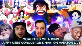 Luffy uses Conqueror's Haki on Amazon Lily ! Reaction Mashup