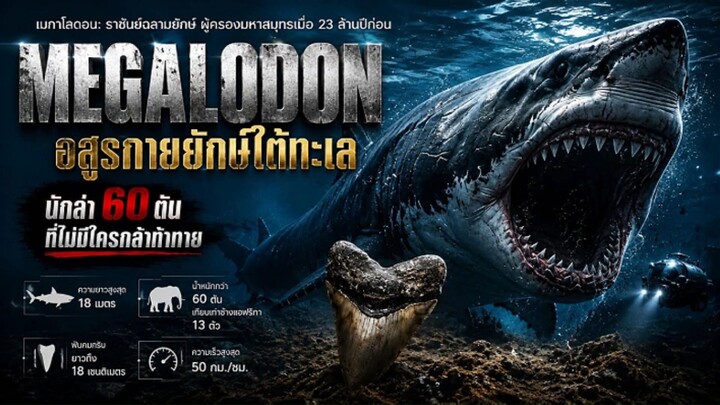 🦈🌊 เมกาโลดอน: ราชันย์ฉลามยักษ์ ผู้ครองมหาสมุทรเมื่อ 23 ล้านปีก่อน! 🌊🦈 อสูรกายยักษ์ใต้ทะเล นักล่า