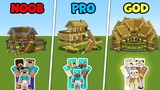 Minecraft SURVIVAL FAMILY HOUSE BUILD CHALLENGE : NOOB vs PRO vs GOD / Animation