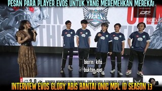 PESAN PLAYER EVOS BUAT YANG NGEREMEHIN! INTERVIEW EVOS ABIS BANTAI ONIC !