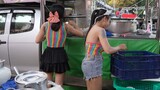 Pretty & Funny Chef Cooks Delicious Noodle For Their Customers
