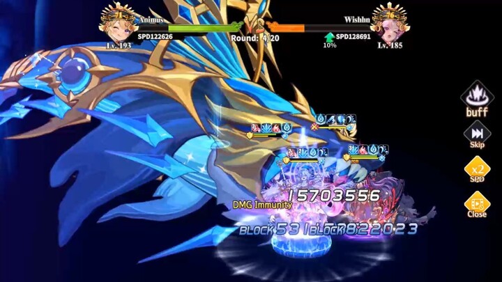 少女戰爭 Leviathan's skill "Devour" bug (round 4 highlight)