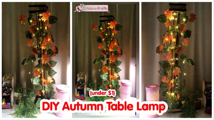 DIY Recycling Used Packaging Into a cozy autumn lamp ✨🍁🍂#dıy #craft #creative #crafting #fypシ