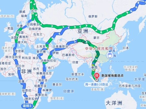 هذا أبعد مسافة يمكن لخرائط Gaode أن تقدّم لها التوجيه.