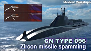 Modern Warships: CN TYPE 096 spamming Zircon Missile online match gameplay.