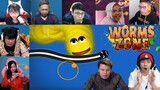 Reaksi Gamer Membunuh Cacing - Cacing Lawan, MEMBUNUH CACING BESAR ALASKA !!! | Worms Zone Indonesia