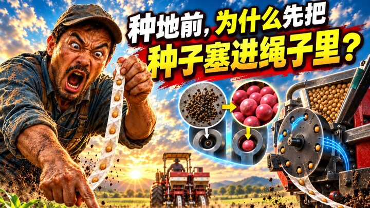 Before planting, why do people first thread the seeds onto a string?