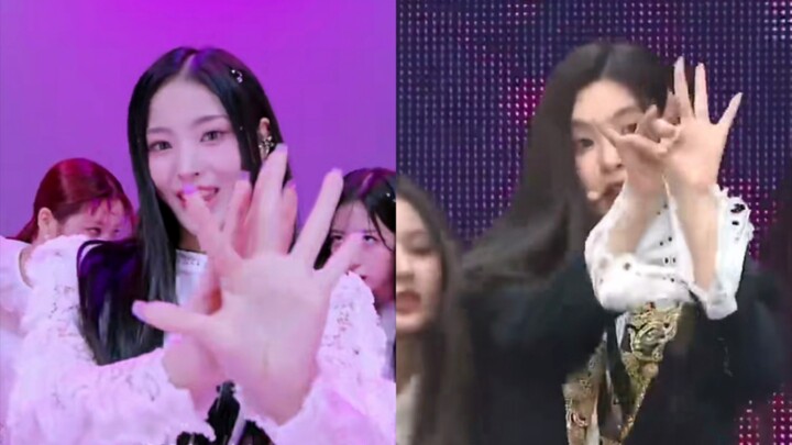 Comparison between the NMIXX six-person version and the original JINNI part (AAA Awards Ceremony)
