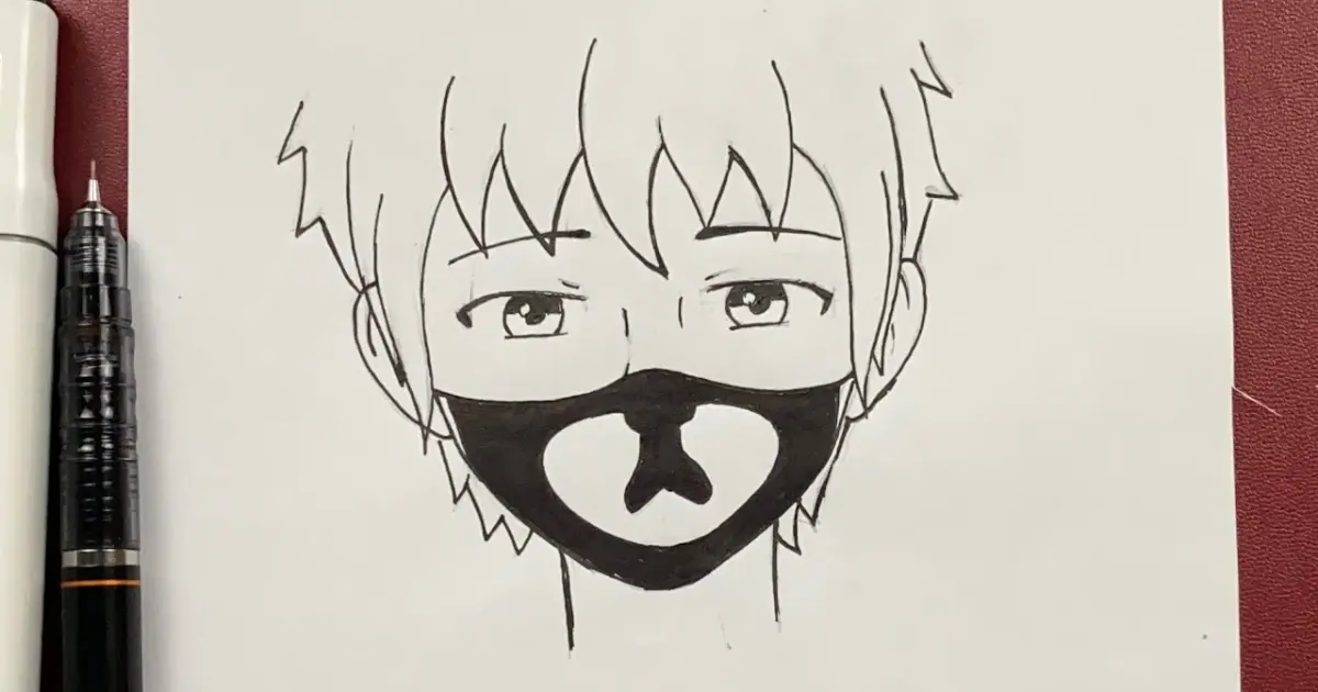 Easy to draw | how to draw anime boy wearing a mask easy step-by-step -  Bstation