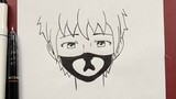 Easy to draw | how to draw anime boy wearing a mask easy step-by-step