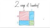 2 ways of "counting" (a+b)^2 = a^2+2ab+b^2