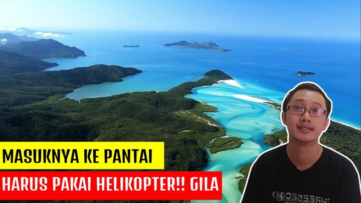 GILAA!! MASUKNYA AJA PAKAI HELIKOPTER | PANTAI TERUNIK DI DUNIA | VIDEO REACTION