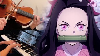 Kimetsu No Yaiba: Demon Slayer OP "Gurenge" by LiSA (Piano & Violin Cover) | Memoranda Music