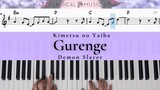 Gurenge (紅蓮華) by LiSA- Demon Slayer - Kimetsu no Yaiba OP | Piano Tutorial (EASY) |  JCMS