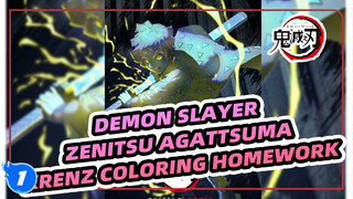 Zenitsu Agatsuma (Krenz Coloring Class Homework) | Demon Slayer | Drawing Process_1