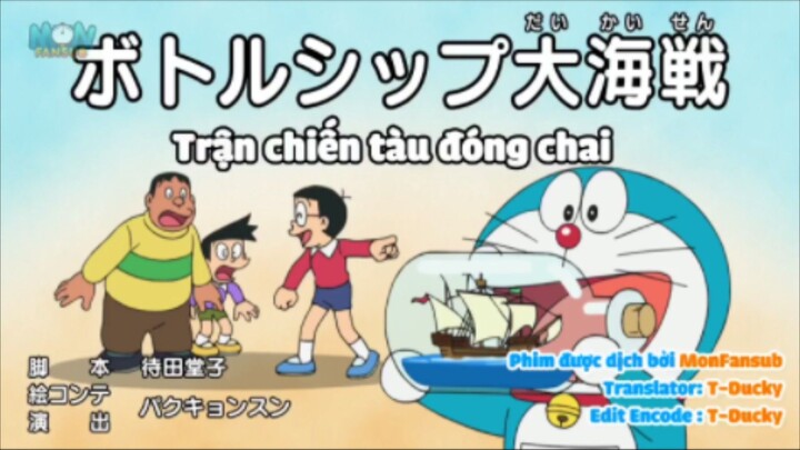 Doraemon - Khuya rồi còn có tiếng vọng núi!, Trận chiến tàu đóng chai