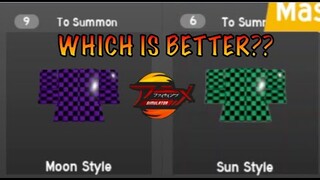 Sun or Moon style: Which is better? | ANIME FIGHTING SIMULATOR| ROBLOX