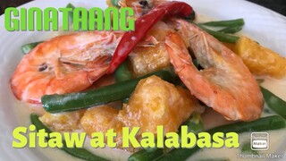 How To COOK GINATAANG SITAW KALABASA with HIPON