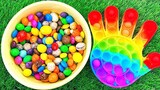 Trẻ em học tập cơ hội trộn màu sắc kẹo cầu vồng và hạn chế thủ công lớn