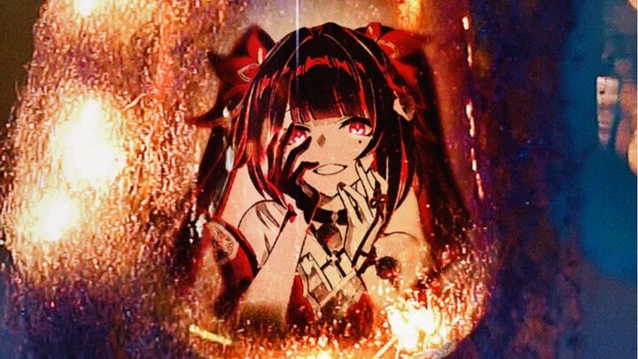 挑战用花火画一幅花火