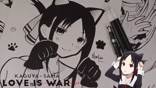 Kawaii Kaguya-Sama || Black and White Art (SPEED DRAWING)