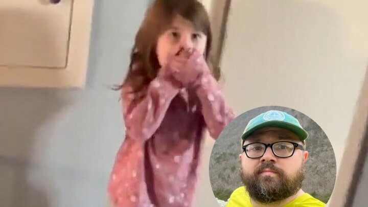 It's the first time these kids have seen their dad without a beard—look at their incredible reaction