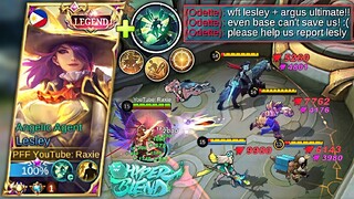 SAVAGE!? LEGEND LESLEY + ARGUS ULTIMATE! = (ANGELIC AGENT BUT WITH DEMON WINGS!?) - HYPER BLEND MLBB