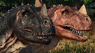 2 JP Triceratops & 2 JP3 Ceratosaurus Breakout & Fight! Jurassic World Evolution Mods (4K 60FPS)