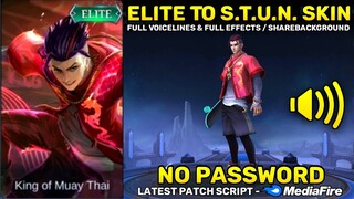 Chou Elite To S.T.U.N. Skin Script No Password - Full Voicelines & Full Effects | MLBB