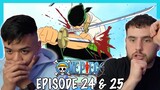 ZORO VS MIHAWK!! | Best Episode Yet!? || One Piece Episode 24 + 25 REACTION + REVIEW!