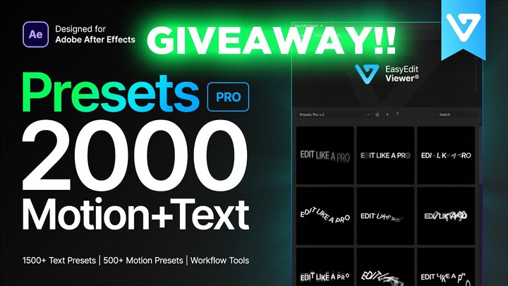 2000+ Presets Pro for After Effects | GIVEAWAY