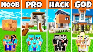 Minecraft: PREMIUM BEAUTY HOUSE BUILD CHALLENGE - NOOB vs PRO vs HACKER vs GOD / Animation
