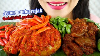 MAKAN PEDAS, AYAM BUMBU RUJAK, GULAI KIKIL PEDAS, PETE | ASMR MUKBANG INDONESIA