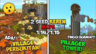 2 SEED KEREN! UNTUK MCPE 1.14/1.15 YG WAJIB KAMU COBA! - VILLAGE PERBUKITAN! & PILLAGER TOWER!