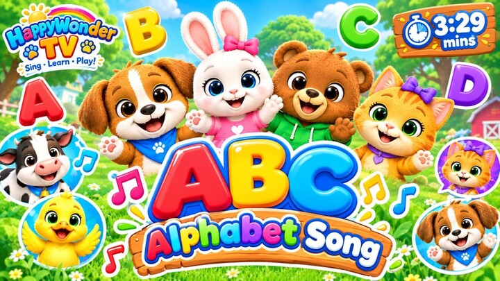 ABC Alphabet Song for Kids | Learn A to Z 🌈🎵 | HappyWonder TV