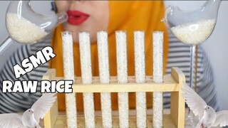 ASMR RAW RICE|RAW RICE EATING IN THE GLASSES TUBE AND BIRD GLASSES|MAKAN BERAS MENTAH|asmr indonesia