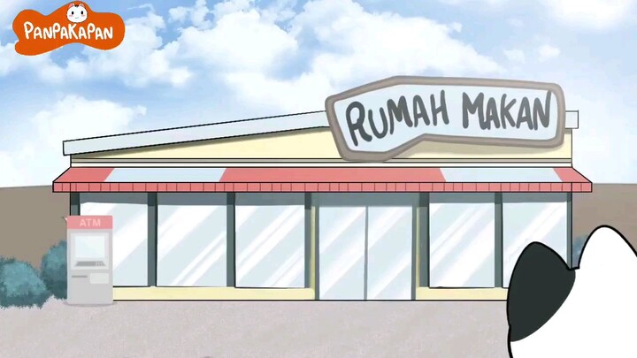 Mukbang animasi Tantangan makan Ramen Jumbo di restaurant baru