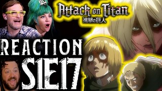 This FEMALE TITAN is STACKED and HORRIFYING!! Attack on Titan S1E17 REACTION!!