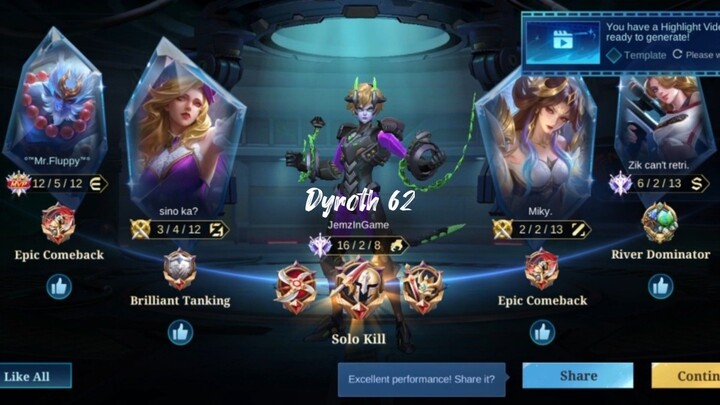 Gusto ni Sun mag Exp kaya pinagbigyan nalang | JemzInGame Dyroth Plays (62) | Mobile Legends