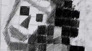 ภาพร่างข้อสอบจำลองศิลปะของหญิงสาวที่มีคะแนนต่ำ