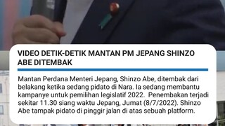 Video Detik-Detik Mantan PM Jepang Shinzo Abe Ditembak