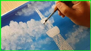 KING ART N  316   TOKYO SKY TREE   EASY PAINTING STEP BY STEP