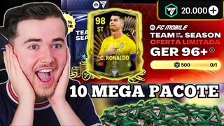 🔥PEGUEI CRISTIANO RONALDO🔥O MELHOR PACOTE DO JOGO PARA 10 INSCRITOS NO FC MOBILE 24