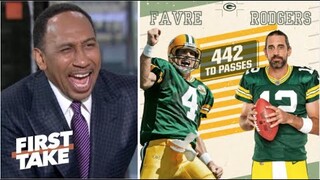 FIRST TAKE | Stephen A. praises Aaron Rodgers ties Brett Favre's record as Packers def. Ravens 31-30