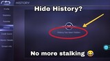 HOW TO HIDE YOUR HISTORY IN MOBILE LEGENDS